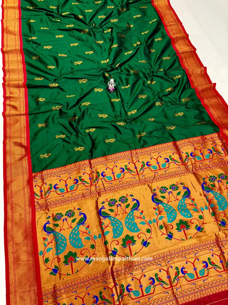 Peacock Paithani With Designer Blouse #02