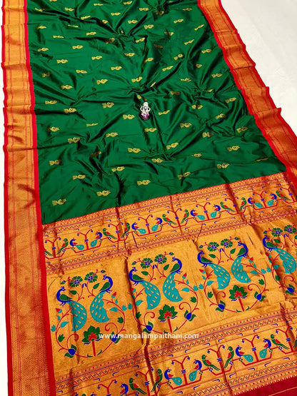 Peacock Paithani With Designer Blouse #02