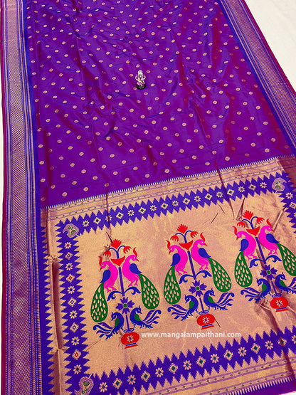 purple paithani saree