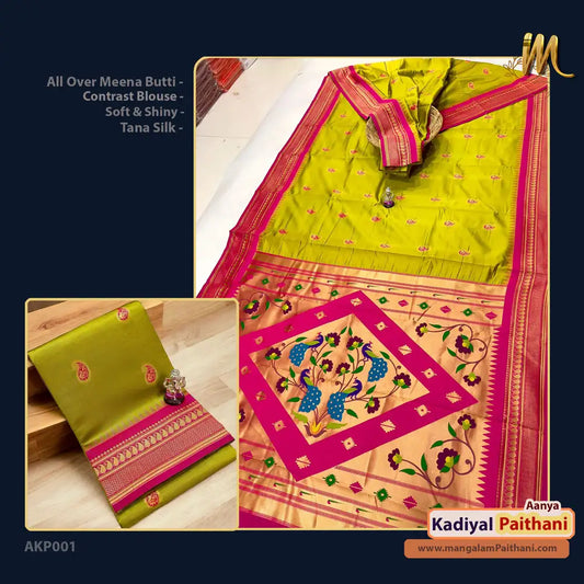 Kadiyal Silk Paithani with Meena Butti #01