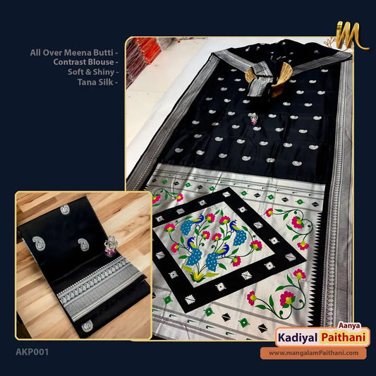 Kadiyal Silk Paithani with Meena Butti #02