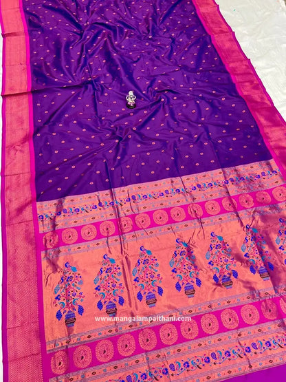 purple paithani saree mangalam paithani yeola saree