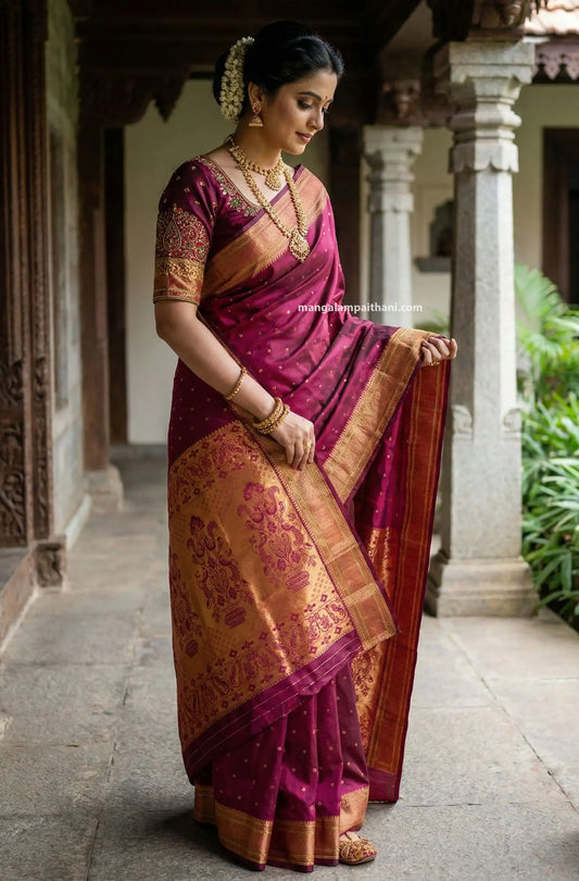 Kalanjali Paithani with Aari Work Blouse #02