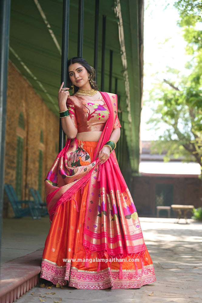 Paithani Lehenga Choli With Batwa