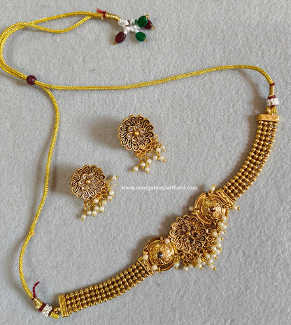 Gold Plated Choker Necklace Set #02