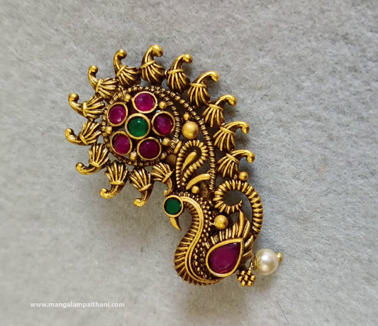 Multicolor Peacock Saree Pin