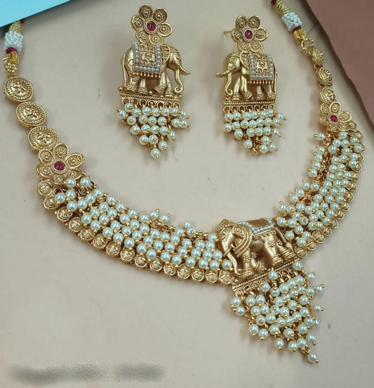 Elephant Design Choker Necklace Set