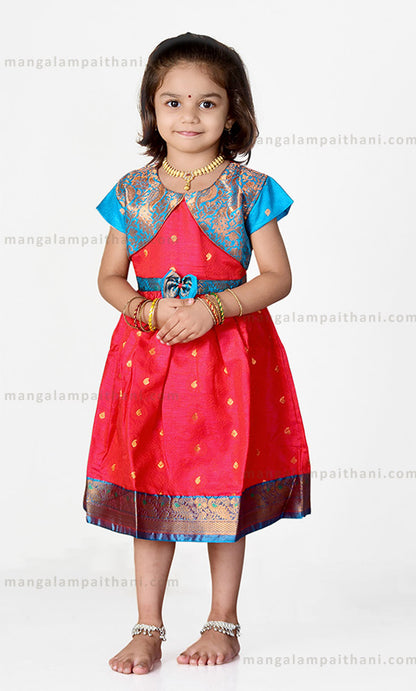 Beautiful Paithani Frock for Baby Girl