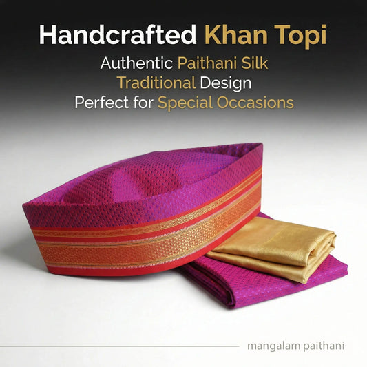 Purple Traditional Khan Topi for Men
