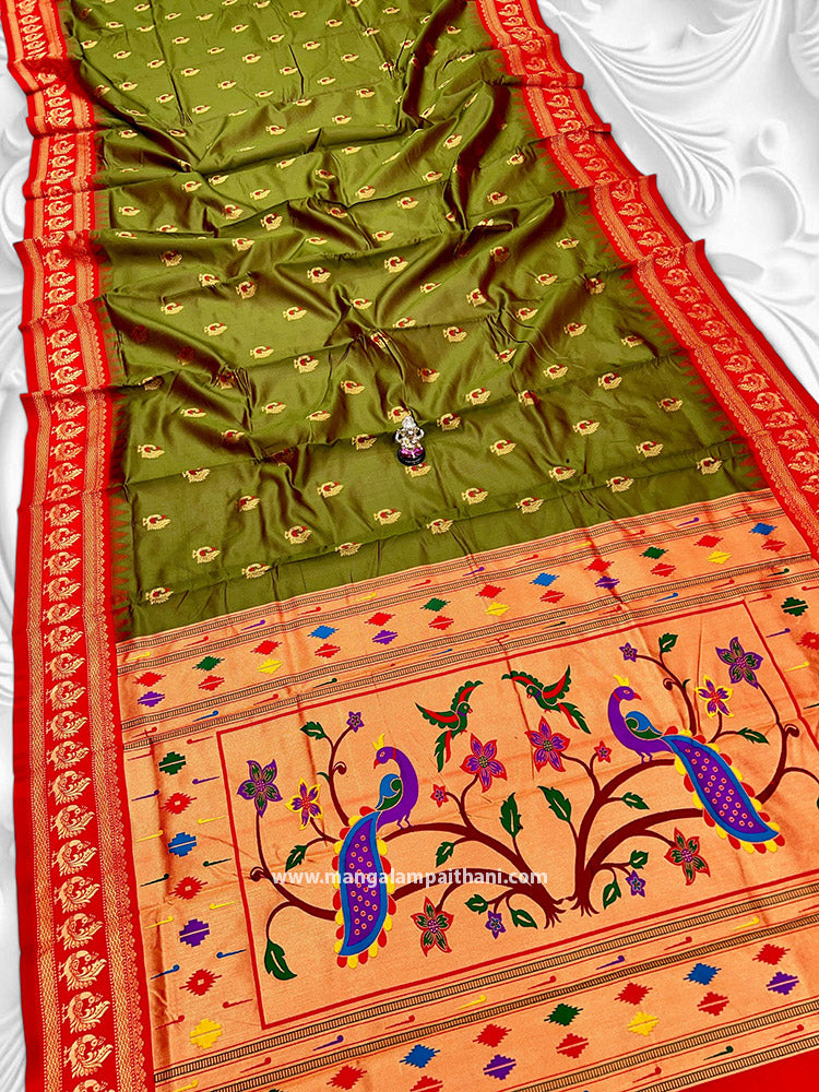 Peacock Semi Silk Paithani #05