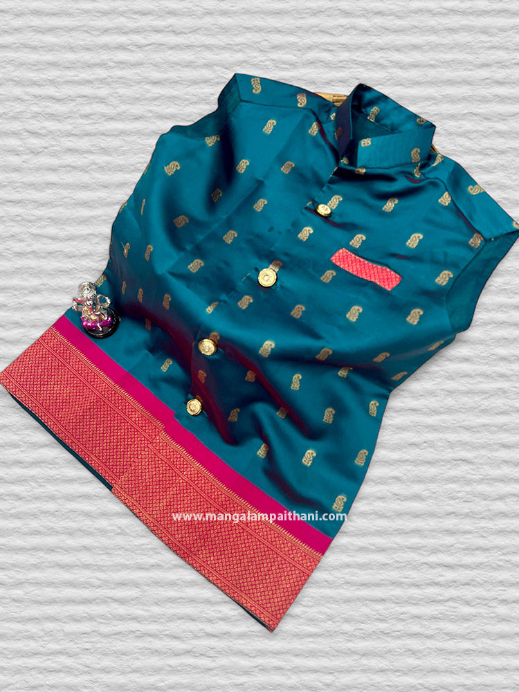 Paithani Jacket For Kids #10