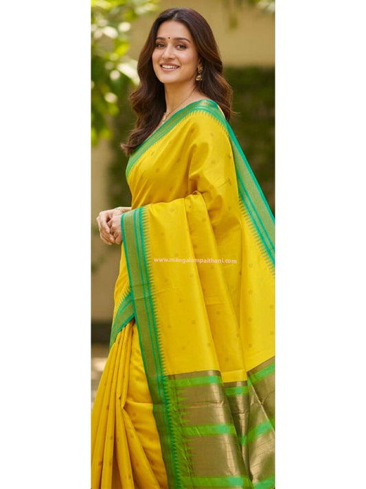 yellow saree mangalam sarees