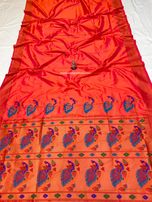 Paithani Saree with Rich Zari Border & Peacock Design Pallu #01