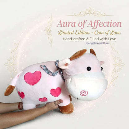 Cute cow plush soft toy with heart design for kids