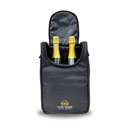 Outer Woods - Insulated 2 Bottle Cooler Bag | 6+ Hours Cooling | 2 Ice Gel Packs