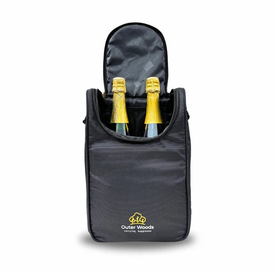Outer Woods - Insulated 2 Bottle Cooler Bag | 6+ Hours Cooling | 2 Ice Gel Packs