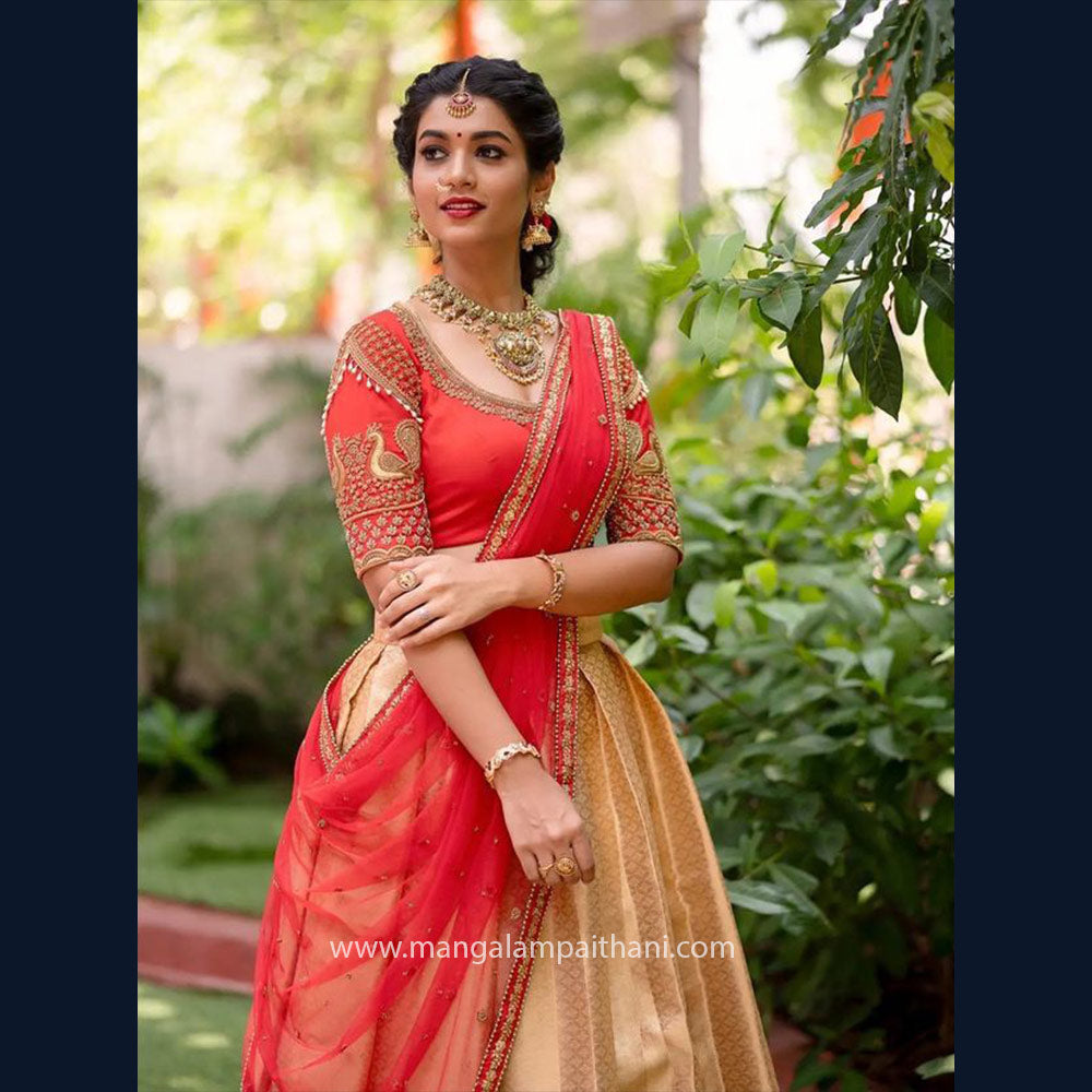 kanjivaram lehenga for bride