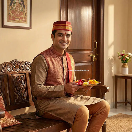 Wine Traditional Khan Topi for Men