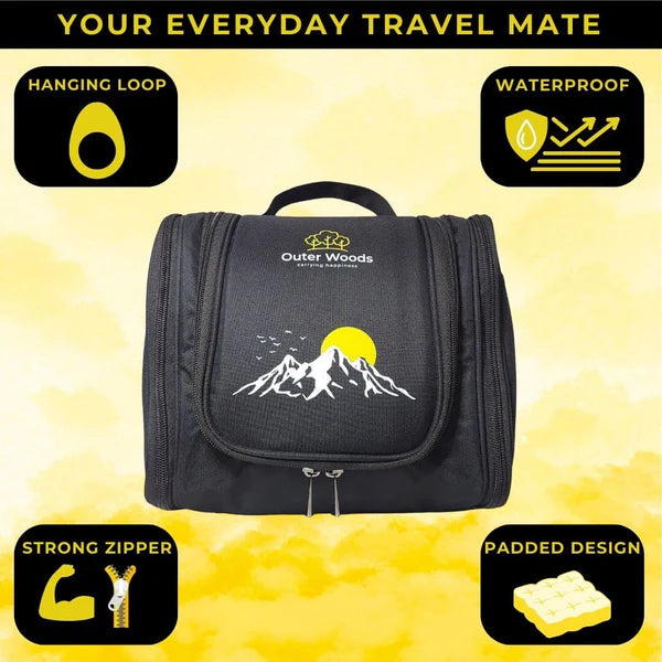 Outer Woods - Travel Toiletry Bag | Hanging Loop | Multiple Pockets