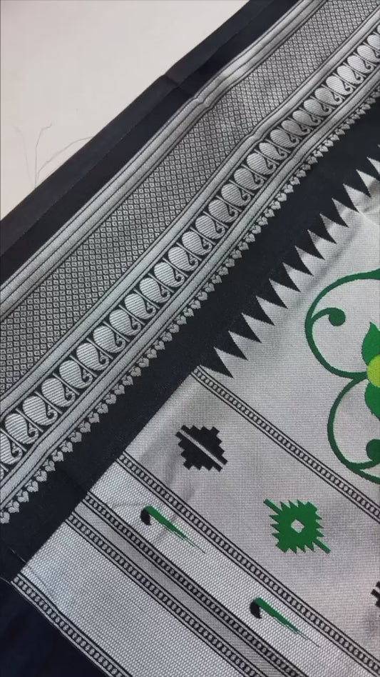 Kadiyal Silk Paithani with Meena Butti #02