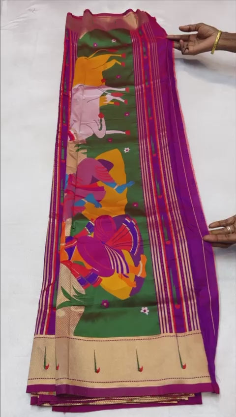 Paithani Silk Saree with Krishna Pallu #03