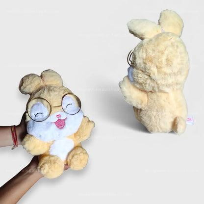 Cute Bunny Plush Toy with Glasses - Soft Stuffed Rabbit