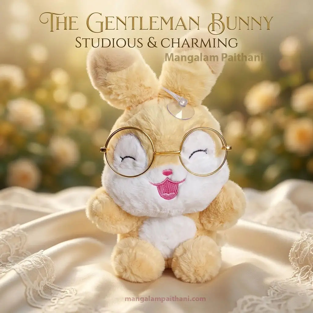 Cute Bunny Plush Toy with Glasses - Soft Stuffed Rabbit