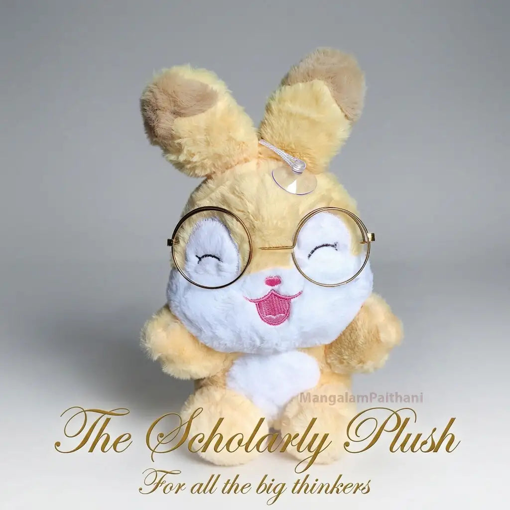 Cute Bunny Plush Toy with Glasses - Soft Stuffed Rabbit